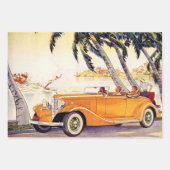 ヴィンテージファミリーバケーションinコンバーチブルカー ラッピングペーパーシート (正面2)