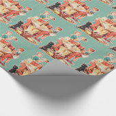 ヴィンテージファミリーパパファーザーズデイ誕生日 ラッピングペーパー (角)