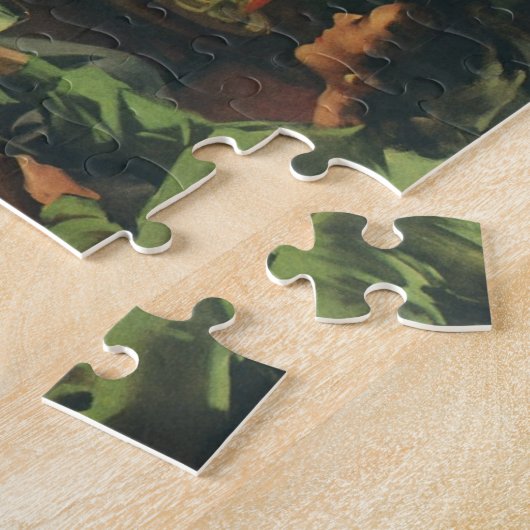 ヴィンテージファミリーパーティー、料理ステークス飲みビール ジグソーパズル (側面)