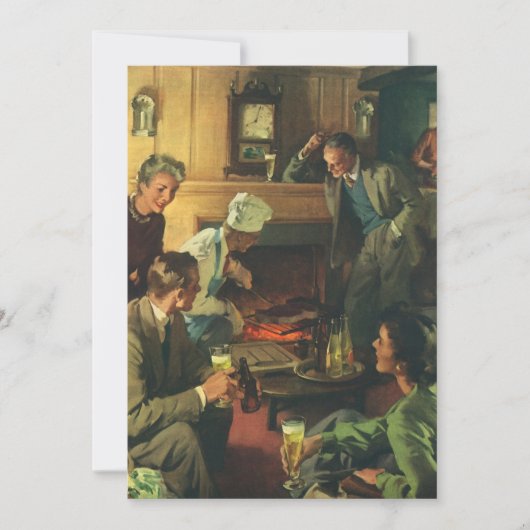 ヴィンテージファミリーパーティー、料理ステークス飲みビール 招待状 (正面)