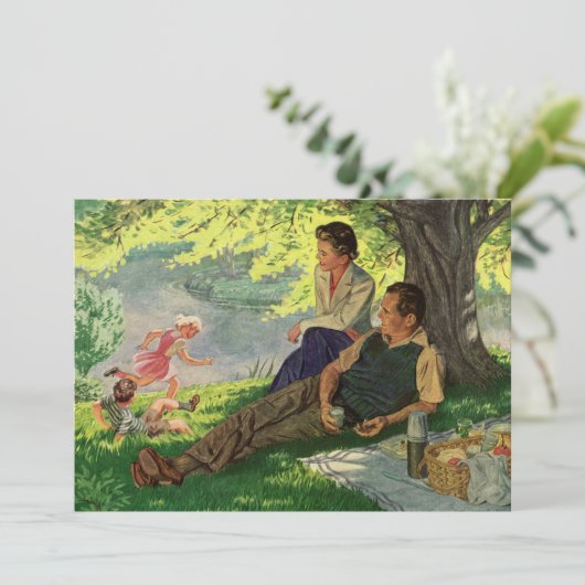 ヴィンテージファミリーピクニック懇親会パーティの招待状 招待状 (スタンド正面)