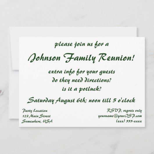 ヴィンテージファミリーピクニック懇親会パーティの招待状 招待状 (裏面)