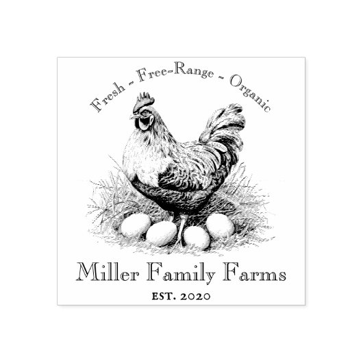 ヴィンテージファミリーファームチキンエッグカートン ラバースタンプ (インプリント)