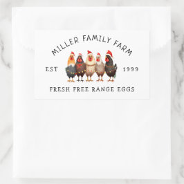 ヴィンテージファミリーファームホリデーエディションエッグカートン 長方形シール