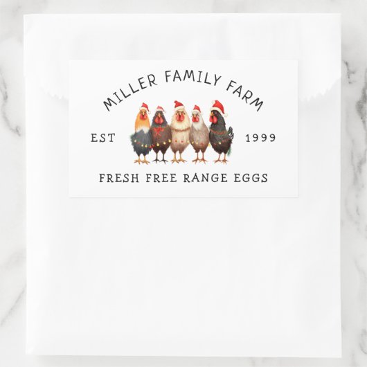 ヴィンテージファミリーファームホリデーエディションエッグカートン 長方形シール (バッグ)