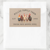 ヴィンテージファミリーファームホリデーエディションエッグカートン 長方形シール (バッグ)