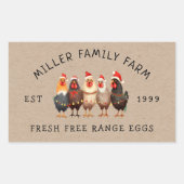 ヴィンテージファミリーファームホリデーエディションエッグカートン 長方形シール (正面)
