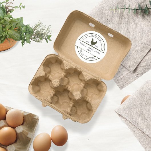 ヴィンテージファミリーファームラウンド卵カートンステッカー ラウンドシール