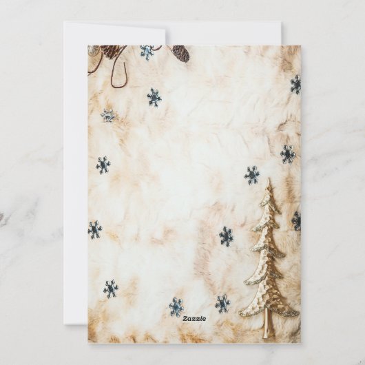 ヴィンテージファミリーホリデー写真in Snow Globe シーズンカード (裏面)