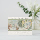 ヴィンテージファミリーホームクリスマスグリーティングポストカード ポストカード (スタンド正面)