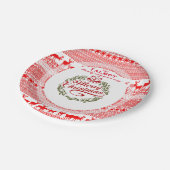 ヴィンテージファミリーメリークリスマスクリスマス赤PP2 ペーパープレート (アングル)