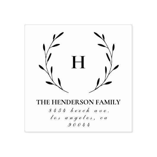 ヴィンテージファミリーモノグラムエレガント差出人住所 ラバースタンプ (インプリント)