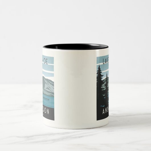 ヴィンテージファミリーレイクハウスレイクサイドウッズ ツートーンマグカップ (中央)