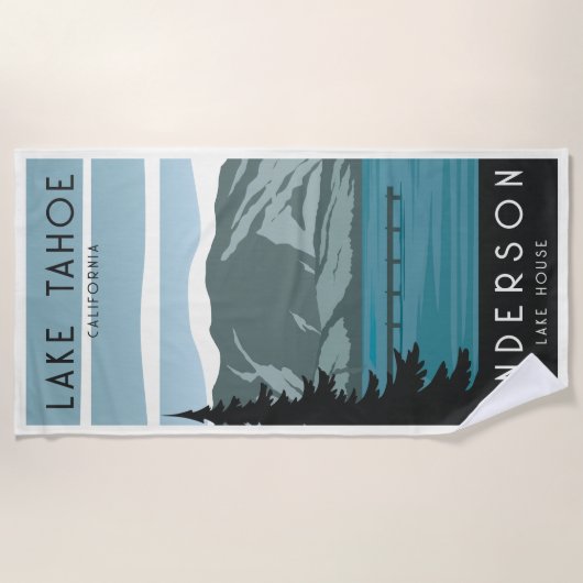 ヴィンテージファミリーレイクハウスレイクサイドウッズ ビーチタオル (正面)