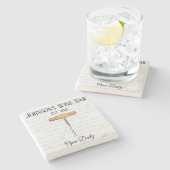 ヴィンテージファミリーワインバー署名 ストーンコースター (横)