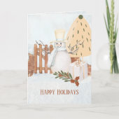 ヴィンテージファミリー名ワンフォトクリスマスウォーター色 シーズンカード (正面)