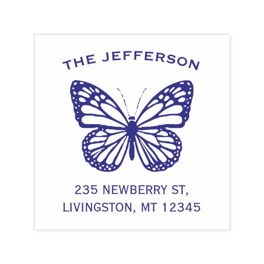 ヴィンテージファミリー差出人住所バタフライロゴ セルフインキングスタンプ (デザイン)