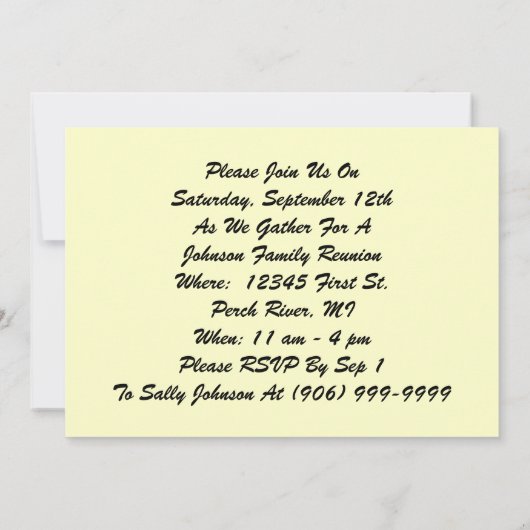 ヴィンテージファミリー懇親会が物事を動かす招待状 招待状 (裏面)