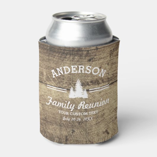 ヴィンテージファミリー懇親会または旅行 |木素朴材 缶クーラー (缶正面)