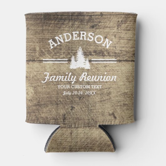 ヴィンテージファミリー懇親会または旅行 |木素朴材 缶クーラー (正面)