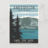 ヴィンテージファミリー懇親会キャンピングトリップフォレストツリーズ ポストカード (正面)