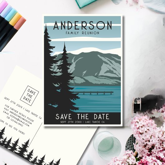 ヴィンテージファミリー懇親会キャンピングトリップフォレストツリーズ ポストカード