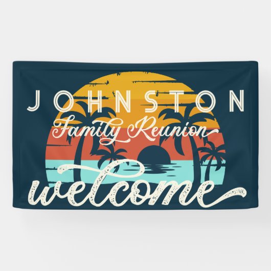 ヴィンテージファミリー懇親会サンセットビーチパームズウェルカム 横断幕 (横)