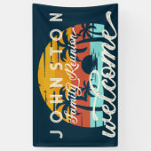 ヴィンテージファミリー懇親会サンセットビーチパームズウェルカム 横断幕 (縦)