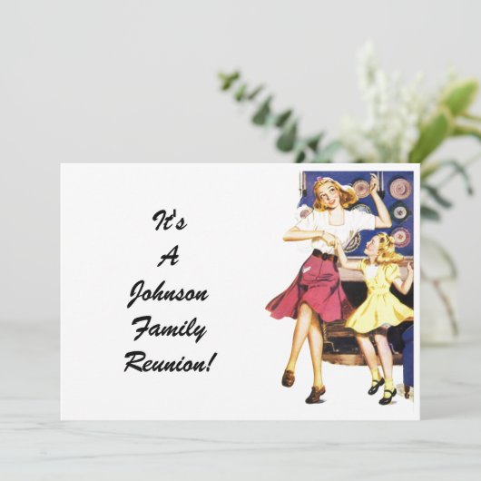 ヴィンテージファミリー懇親会ハッピーマムチャイルド招待状 招待状 (スタンド正面)