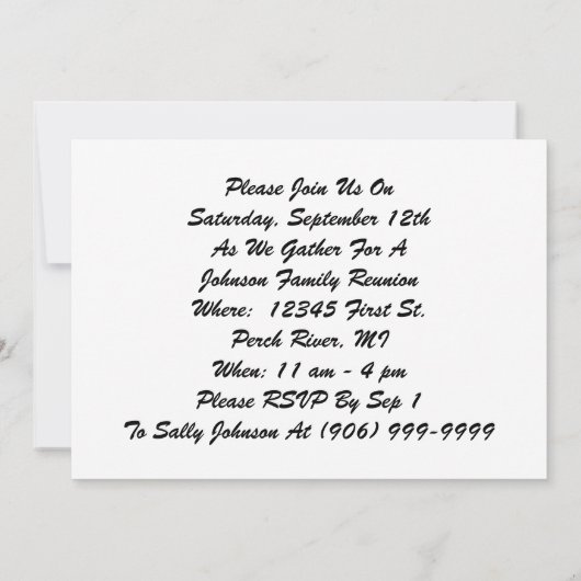 ヴィンテージファミリー懇親会ハッピーマムチャイルド招待状 招待状 (裏面)