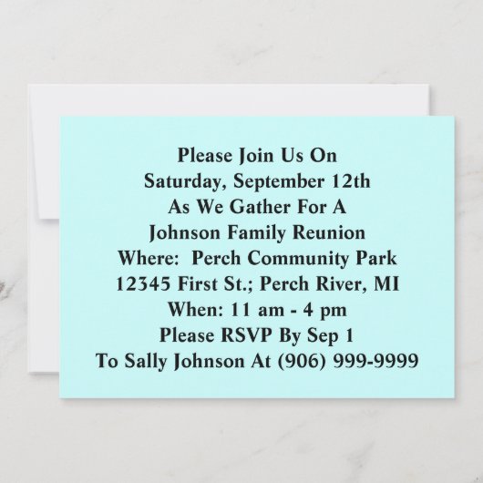 ヴィンテージファミリー懇親会パークお祝い招待状 招待状 (裏面)