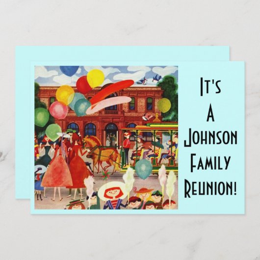 ヴィンテージファミリー懇親会パークお祝い招待状 招待状 (正面/裏面)