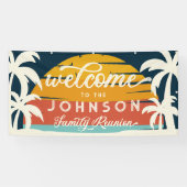 ヴィンテージファミリー懇親会ビーチサンセットウェルカム 横断幕 (横)