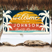 ヴィンテージファミリー懇親会ビーチサンセットウェルカム 横断幕