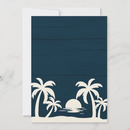 ヴィンテージファミリー懇親会レトロサンセットビーチパームズ 招待状 (裏面)