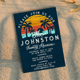 ヴィンテージファミリー懇親会レトロサンセットビーチパームズ 招待状