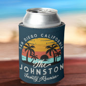 ヴィンテージファミリー懇親会レトロサンセットビーチパームズ 缶クーラー