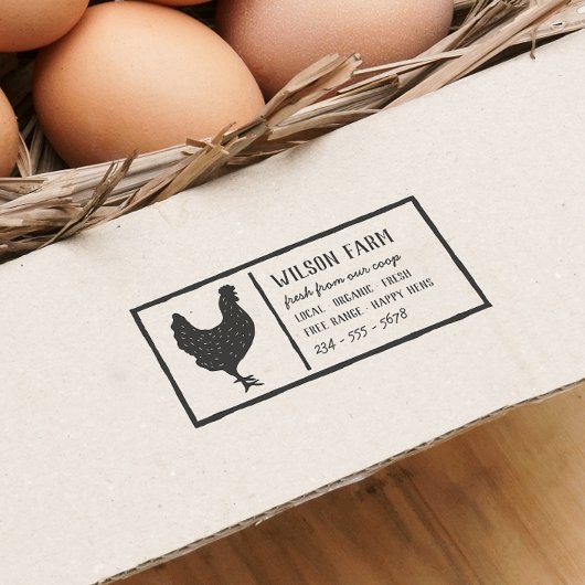 ヴィンテージファミリー所有のファームエッグカートンパーソナライズされた セルフインキングスタンプ