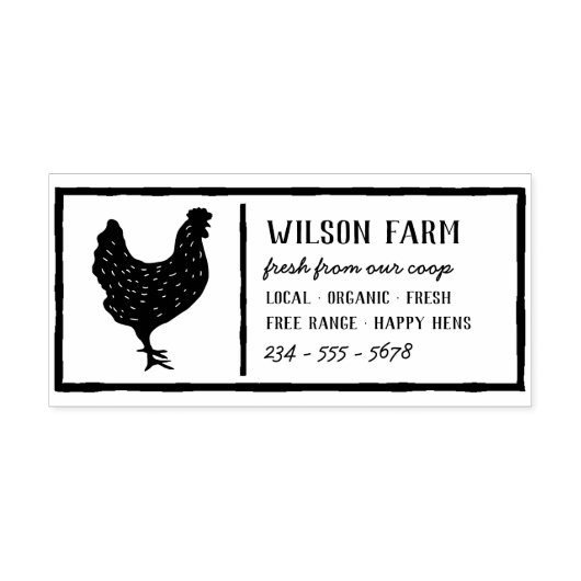 ヴィンテージファミリー所有のファームエッグカートンパーソナライズされた セルフインキングスタンプ (デザイン)