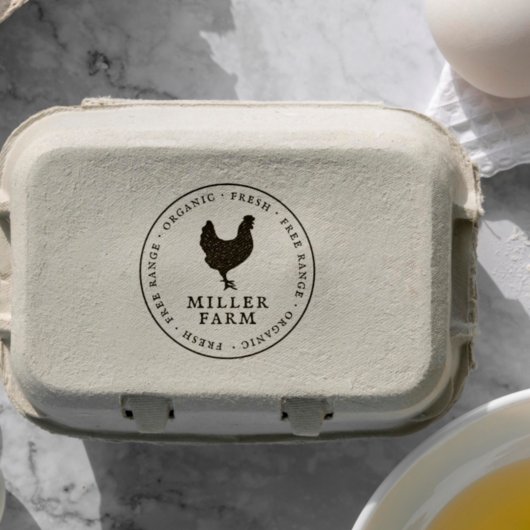 ヴィンテージファミリー所有チキンファーム卵カートン セルフインキングスタンプ