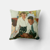 ヴィンテージファミリー料理感謝祭ディナーキッチン クッション (裏面)