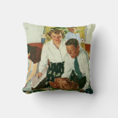 ヴィンテージファミリー料理感謝祭ディナーキッチン クッション (正面)