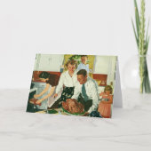 ヴィンテージファミリー料理感謝祭ディナーキッチン シーズンカード (正面)