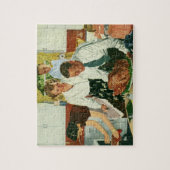 ヴィンテージファミリー料理感謝祭ディナーキッチン ジグソーパズル (縦)