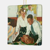 ヴィンテージファミリー料理感謝祭ディナーキッチン セラミックオーナメント (左)