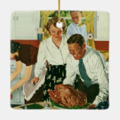 ヴィンテージファミリー料理感謝祭ディナーキッチン セラミックオーナメント (裏面)