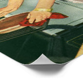 ヴィンテージファミリー料理感謝祭ディナーキッチン ポスター (角)