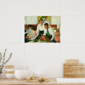 ヴィンテージファミリー料理感謝祭ディナーキッチン ポスター (キッチン)