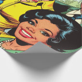 ヴィンテージファミリー漫画アート ラッピングペーパー (角)