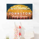 ヴィンテージファミリー素朴懇親会アウトドアキャンプウェルカム 横断幕 (インサイチュ)